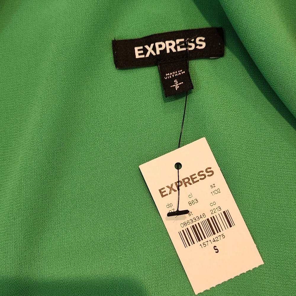NWT Express Tank Cami Women's Small, Kelly Green, Spaghetti Strap, V-neck, Flowy - Picture 6 of 7
